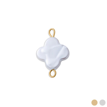 Gold Floral Glass Pearl Connector Charm