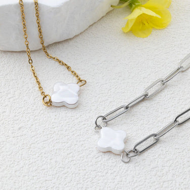Gold and Silver Floral Glass Pearl Connector Charms