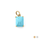 Wholesale jewelry 18K Gold PVD Stainless Steel Emerald Turquoise Charm - gold main  