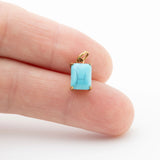Wholesale jewelry 18K Gold PVD Stainless Steel Emerald Turquoise Charm- scale 