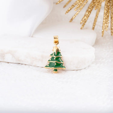 Wholesale Jewelry 18k Gold PVD Stainless Steel Christmas Tree Charm-gold studio 