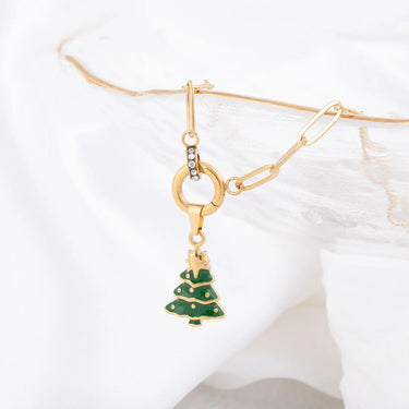 Wholesale Jewelry 18k Gold PVD Stainless Steel Christmas Tree Charm-gold studio 