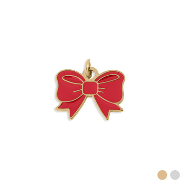 Wholesale Jewelry 18K Gold PVD Stainless Steel Red Bow Charm- Gold main 
