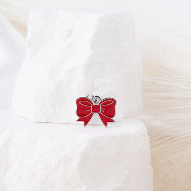 Wholesale Jewelry 18K Gold PVD Stainless Steel Red Bow Charm- Stainless studio 