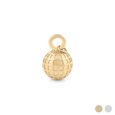 Wholesale jewelry 18K Gold PVD Stainless Steel Disco Ball Charm - gold main 