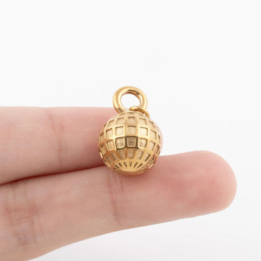 Wholesale jewelry 18K Gold PVD Stainless Steel Disco Ball Charm - gold scale 