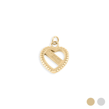Wholesale jewelry 18K Gold PVD Stainless Steel Bestie Heart Charm - gold main 