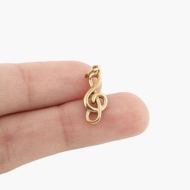 Wholesale jewelry 18K Gold PVD Stainless Steel Treble Clef Charm- gold scale 
