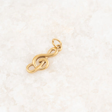 Wholesale jewelry 18K Gold PVD Stainless Steel Treble Clef Charm- gold studio 