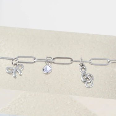 Wholesale jewelry 18K Gold PVD Stainless Steel Treble Clef Charm- stainless studio 
