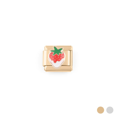 Wholesale jewelry 18K Gold PVD Stainless Steel Strawberry Italian Charm- gold main 