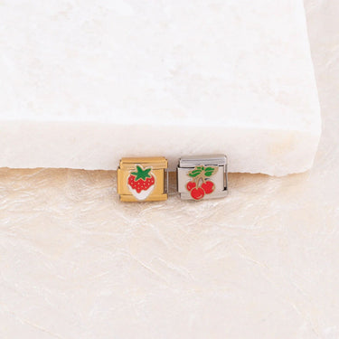 Wholesale jewelry 18K Gold PVD Stainless Steel Cherry Italian Charm - studio