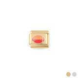Wholesale jewelry 18K Gold PVD Stainless Steel Football Italian Charm- gold main 