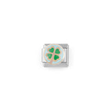 Wholesale jewelry 18k Gold PVD Stainless Steel Four leaf Clover Italian Charm- stainless main