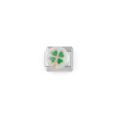 Wholesale jewelry 18k Gold PVD Stainless Steel Four leaf Clover Italian Charm- stainless main