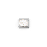 18K Gold PVD Stainless Steel Cloud Italian Charm - stainless main 