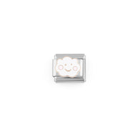 18K Gold PVD Stainless Steel Cloud Italian Charm - stainless main 