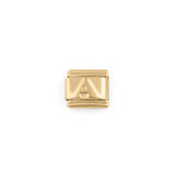 Wholesale jewelry 18k Gold PVD Stainless Steel Initial Italian Charm- A 