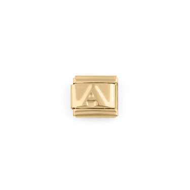 Wholesale jewelry 18k Gold PVD Stainless Steel Initial Italian Charm- A 