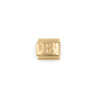 Wholesale jewelry 18k Gold PVD Stainless Steel Initial Italian Charm- B 