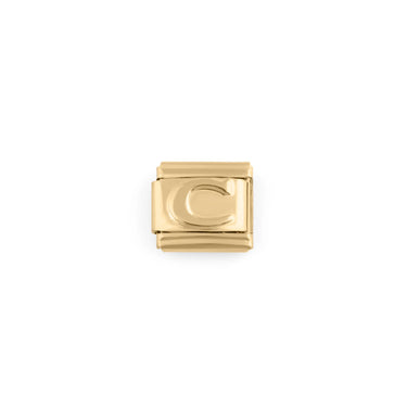 Wholesale jewelry 18k Gold PVD Stainless Steel Initial Italian Charm- C 