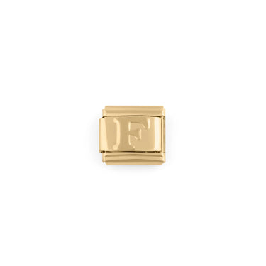 Wholesale jewelry 18k Gold PVD Stainless Steel Initial Italian Charm- F