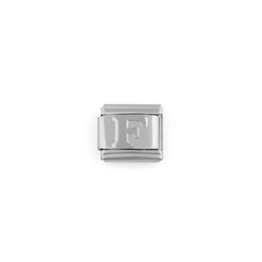 Stainless Steel Initial Italian Charm- F