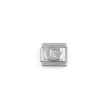 Stainless Steel Initial Italian Charm- G