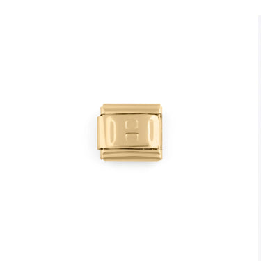 Wholesale jewelry 18k Gold PVD Stainless Steel Initial Italian Charm- H