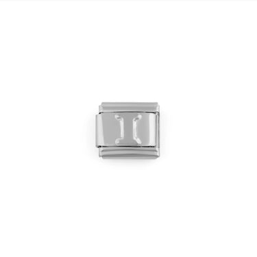 Stainless Steel Initial Italian Charm- I