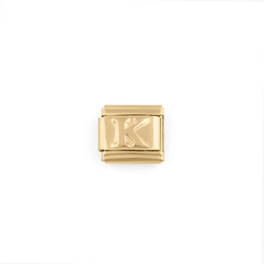 Wholesale jewelry 18k Gold PVD Stainless Steel Initial Italian Charm- K