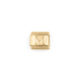 Wholesale jewelry 18k Gold PVD Stainless Steel Initial Italian Charm- M