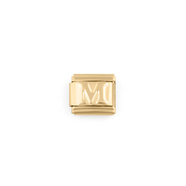 Wholesale jewelry 18k Gold PVD Stainless Steel Initial Italian Charm- M