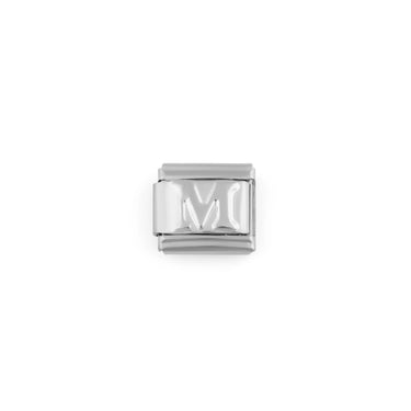 Stainless Steel Initial Italian Charm- M