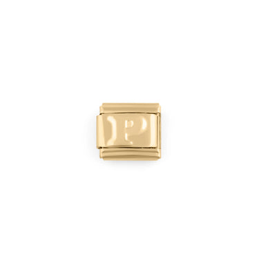 Wholesale jewelry 18k Gold PVD Stainless Steel Initial Italian Charm- P