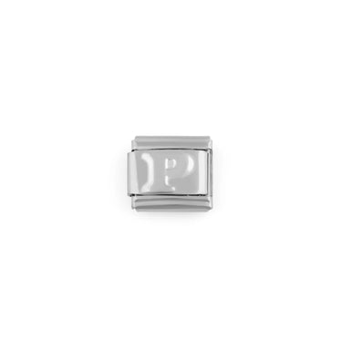 Stainless Steel Initial Italian Charm- P