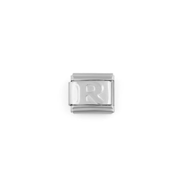 Stainless Steel Initial Italian Charm- R