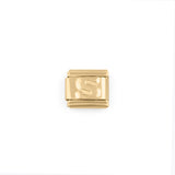 Wholesale jewelry 18k Gold PVD Stainless Steel Initial Italian Charm- S