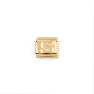 Wholesale jewelry 18k Gold PVD Stainless Steel Initial Italian Charm- S