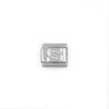 Stainless Steel Initial Italian Charm- S
