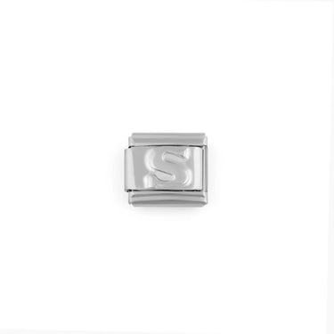 Stainless Steel Initial Italian Charm- S
