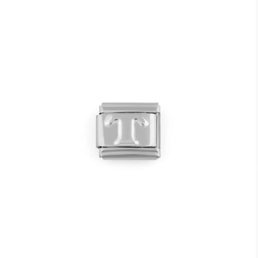 Stainless Steel Initial Italian Charm- T