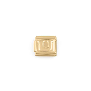 Wholesale jewelry 18k Gold PVD Stainless Steel Initial Italian Charm- U