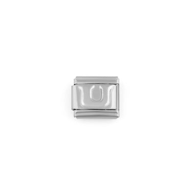 Stainless Steel Initial Italian Charm- U