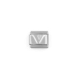 Stainless Steel Initial Italian Charm- V