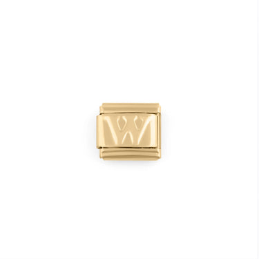 Wholesale jewelry 18k Gold PVD Stainless Steel Initial Italian Charm- W