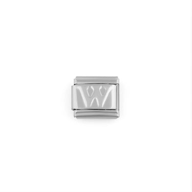 Stainless Steel Initial Italian Charm- W