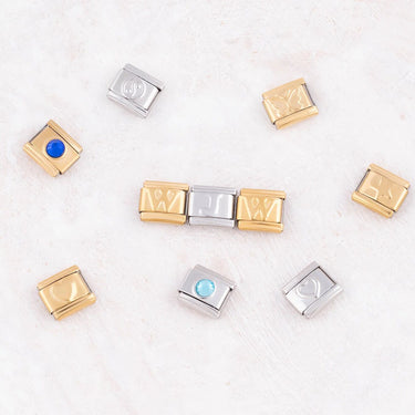 Stainless Steel Initial Italian Charm- collection studio