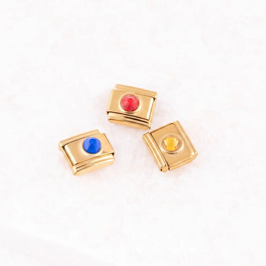 Wholesale jewelry- 18k Gold PVD Stainless Steel Birthstone Italian Charm- collection studio