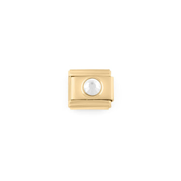 Wholesale jewelry- 18k Gold PVD Stainless Steel Birthstone Italian Charm- April